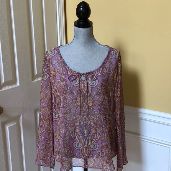 Emme 100% Silk Psychedelic Print Top - Picture 1 of 5